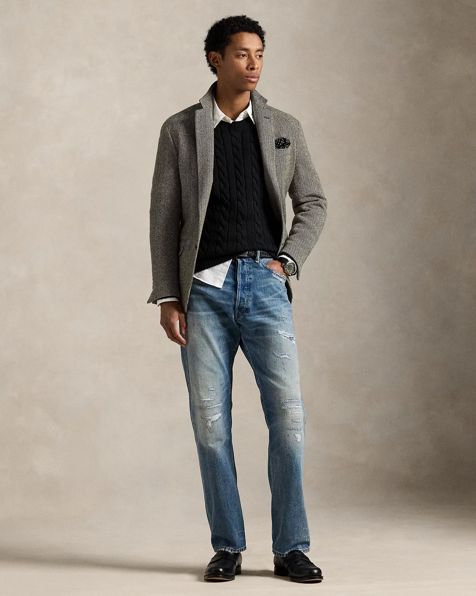 Jersey de algodón tejido con cable