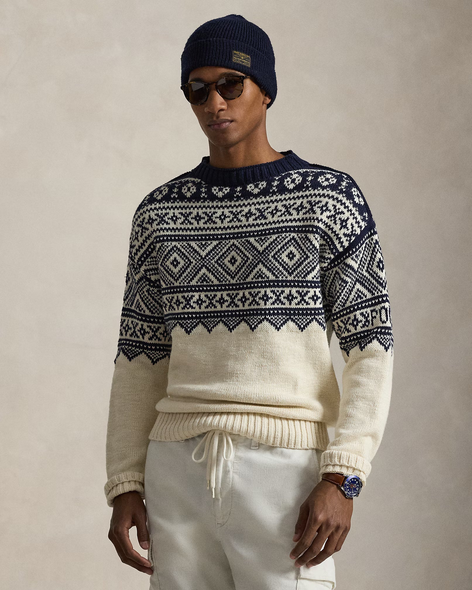 Jersey de algodón y cachemira con estampado