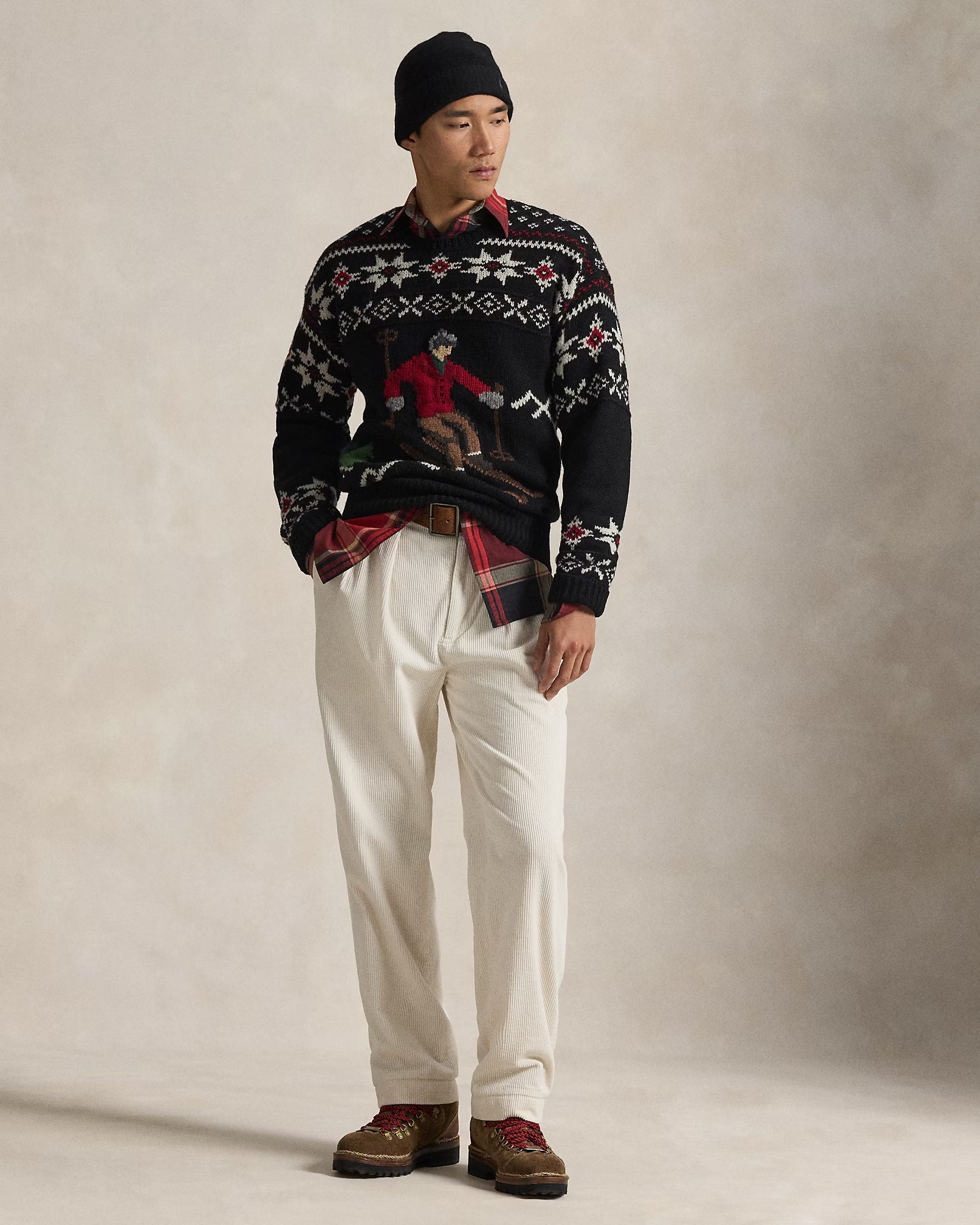 Jersey de lana con imagen de esquiador