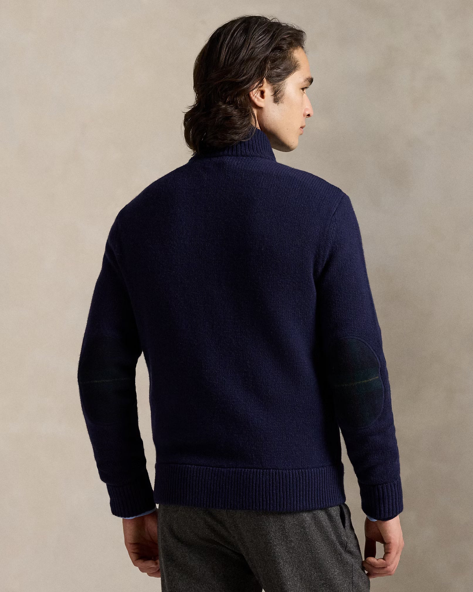 Jersey polo con cremallera y estampado de cuadros escoceses